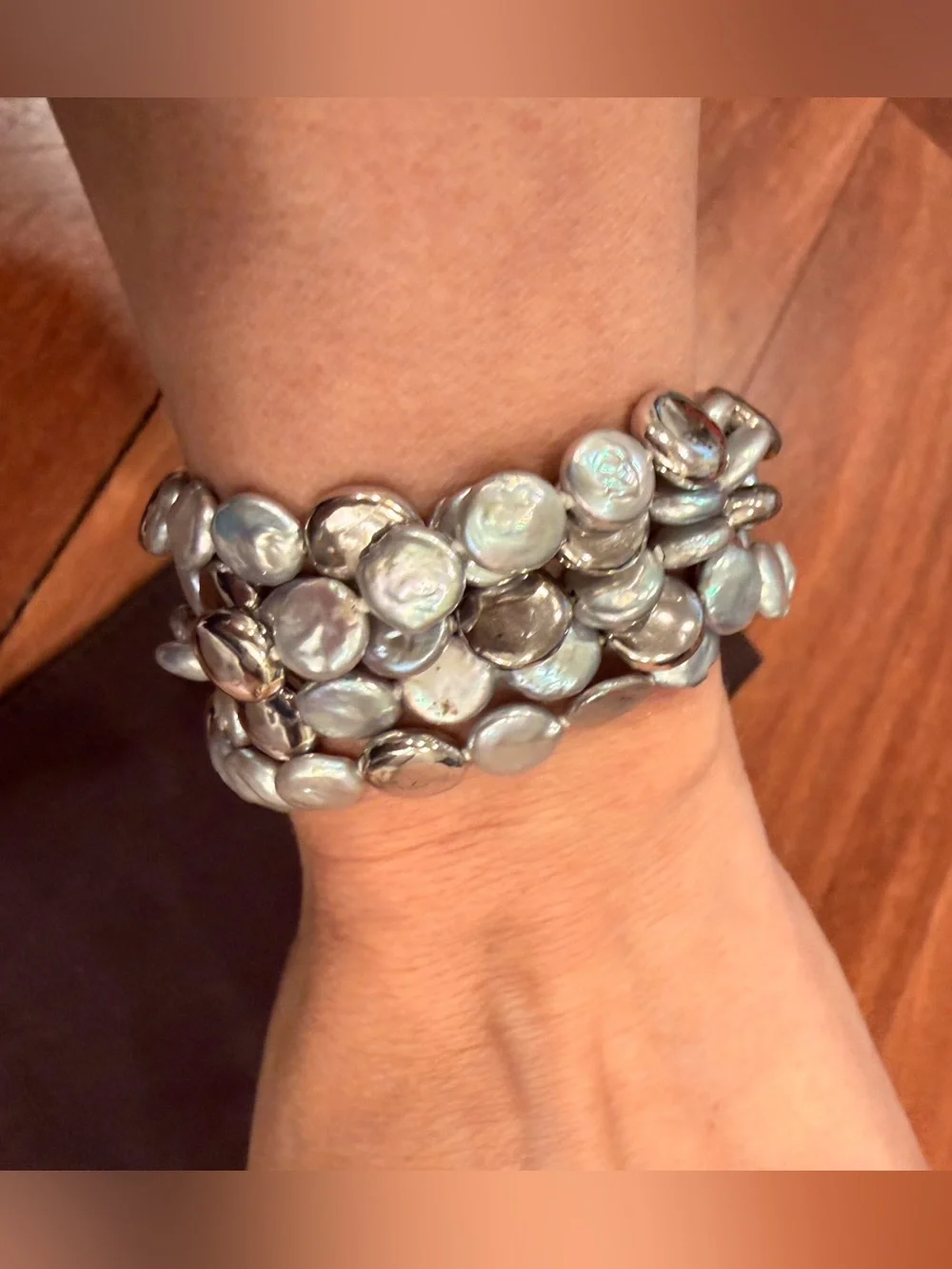 NEW Michael Aram Molten Bracelet Sterling Silver 925 & Pearls beads luxury
